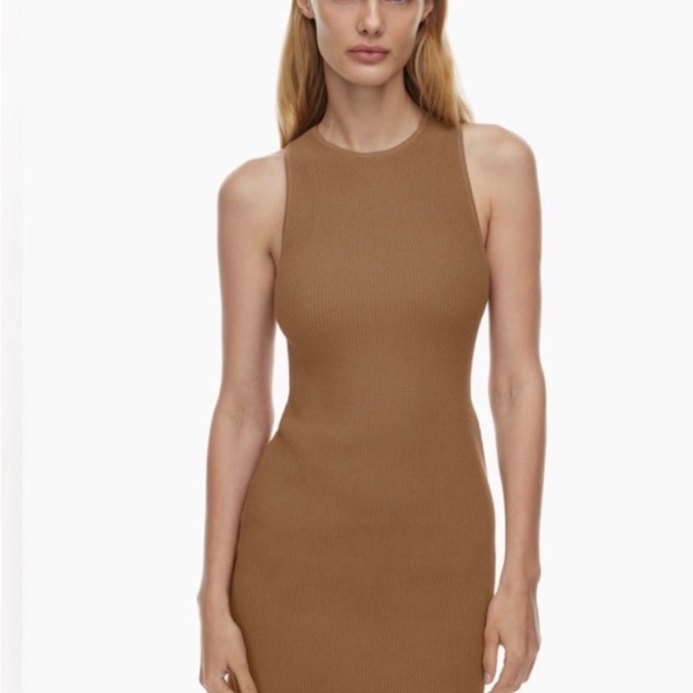 Aritzia Brown Sleeveless New with Tags Halter Bodycon Mini Dress xxs
